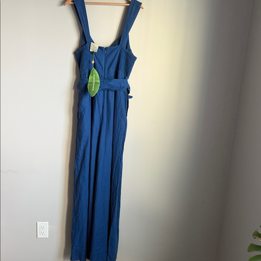 NEW Farm Rio Wide-Leg Belted Linen Viscose Jumpsuit Large - Picture 3 of 12